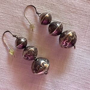 Navajo Pearl Sterling Hook Earrings